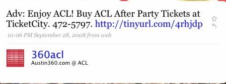 Austin360 advertisement Here's an actual Tweet sent out as an advertisement by @austin360