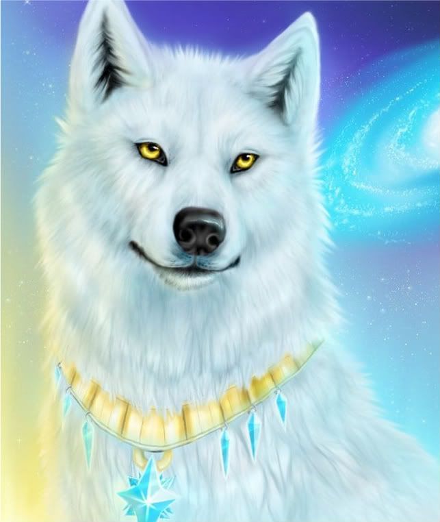Anime Wolves Running. anime white wolf with blue