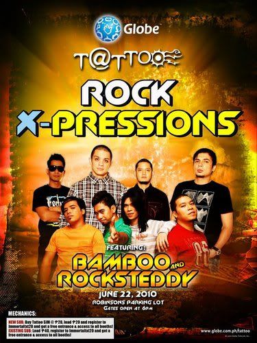 Globe Tattoo Rock X-Pression. Globe Telecom is bringing Bamboo & Rocksteady 